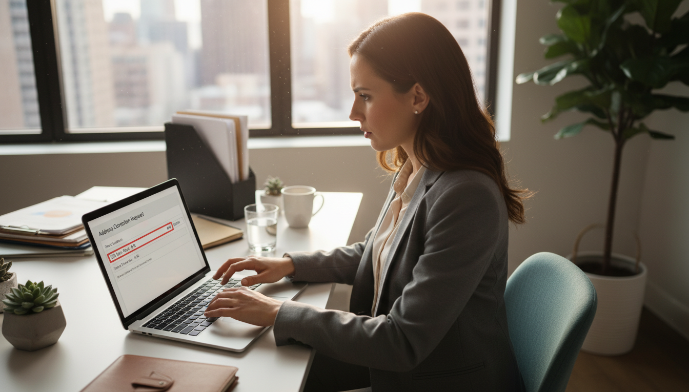 mei endereço errado como corrigir