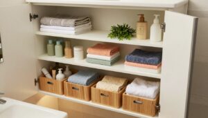 bathroom cabinet organizer DIY