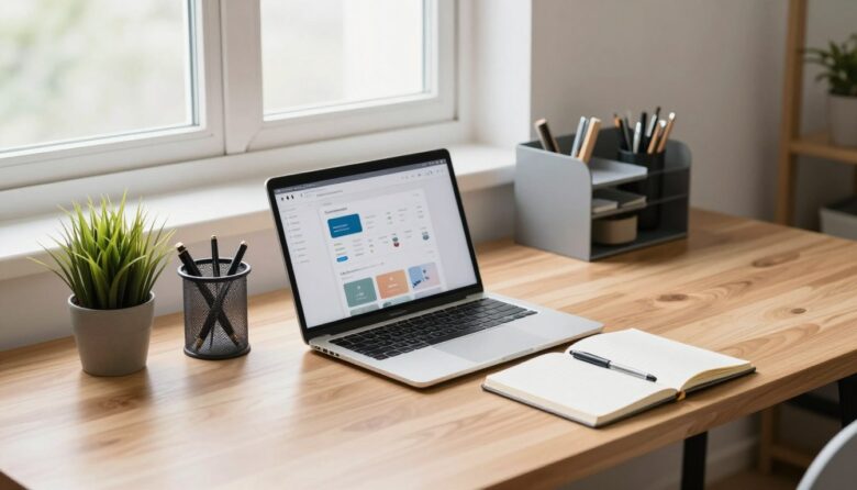 declutter desk workspace