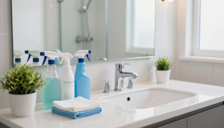 how to clean bathroom fast
