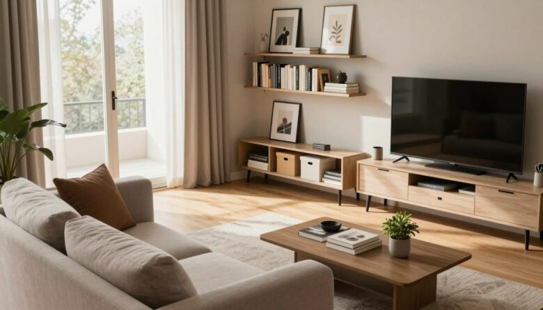 living room organization small space